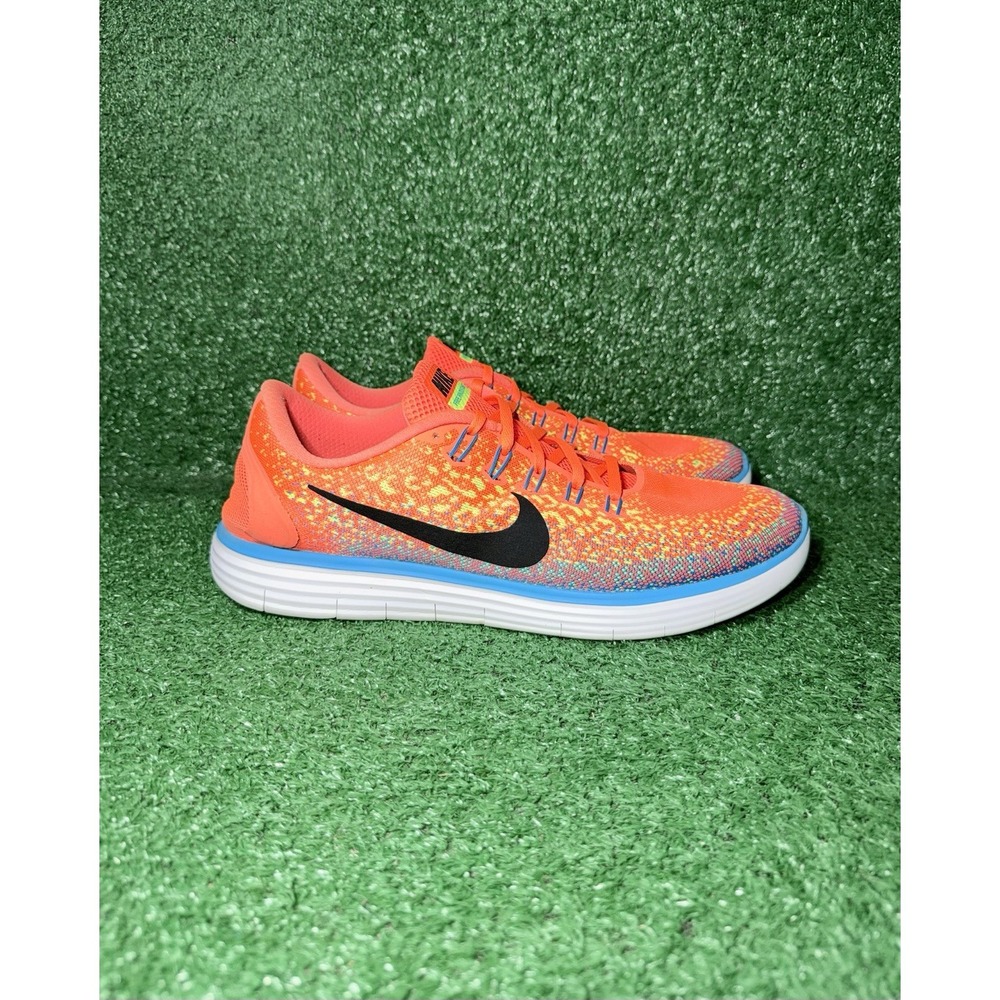 Nike Free Run Mens Size 13 Orange Blue White Running Shoes Comfort Sneakers